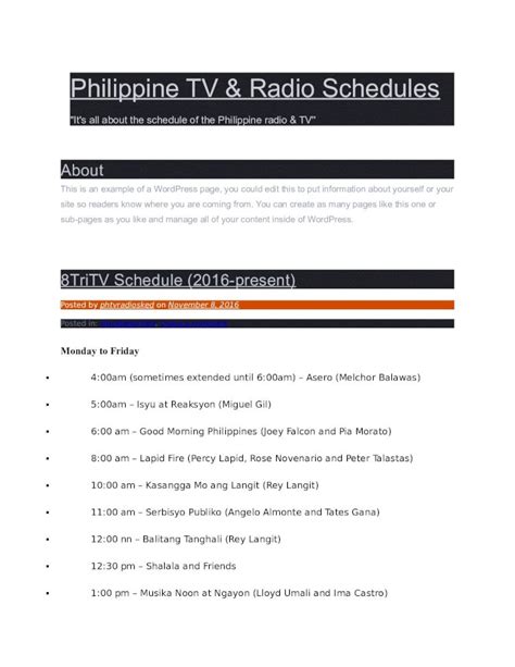 phtvradiosked|Philippine TV & Radio Schedules.
